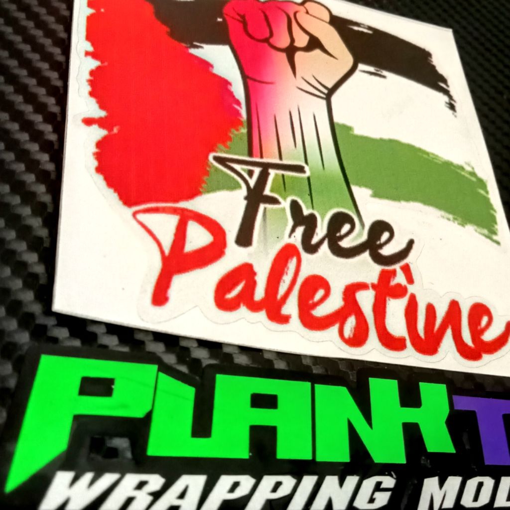 

stiker print cut uv free palestine
