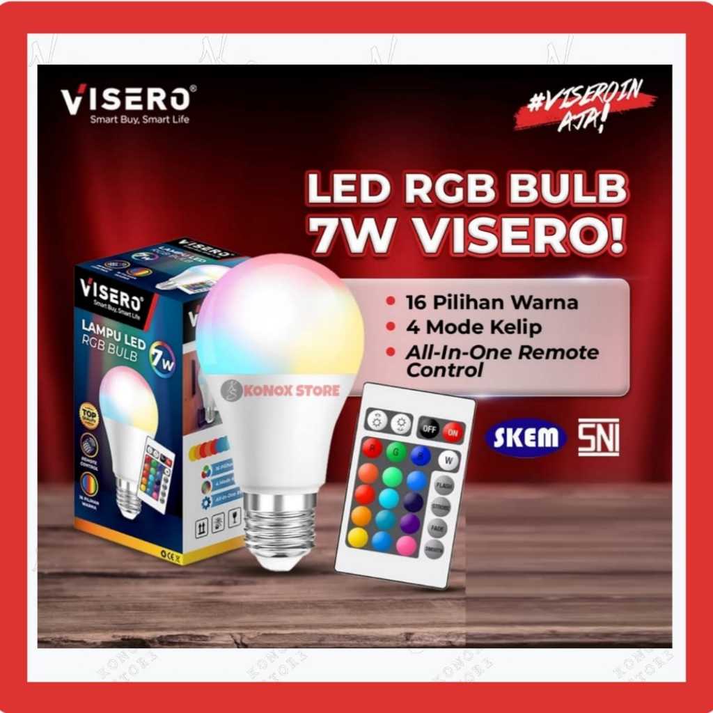 Lampu LED Warna Visero RGB / LED RGB Bulb + Remote