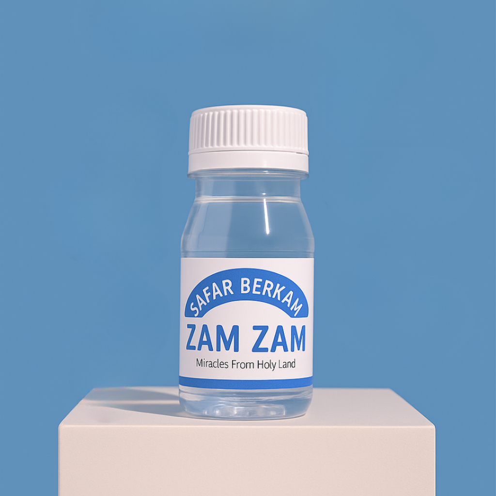 Botol Air Zam-zam Kosong 30 ml 50 ml 80 ml 100 ml + Stiker Custom Isi 50 pcs