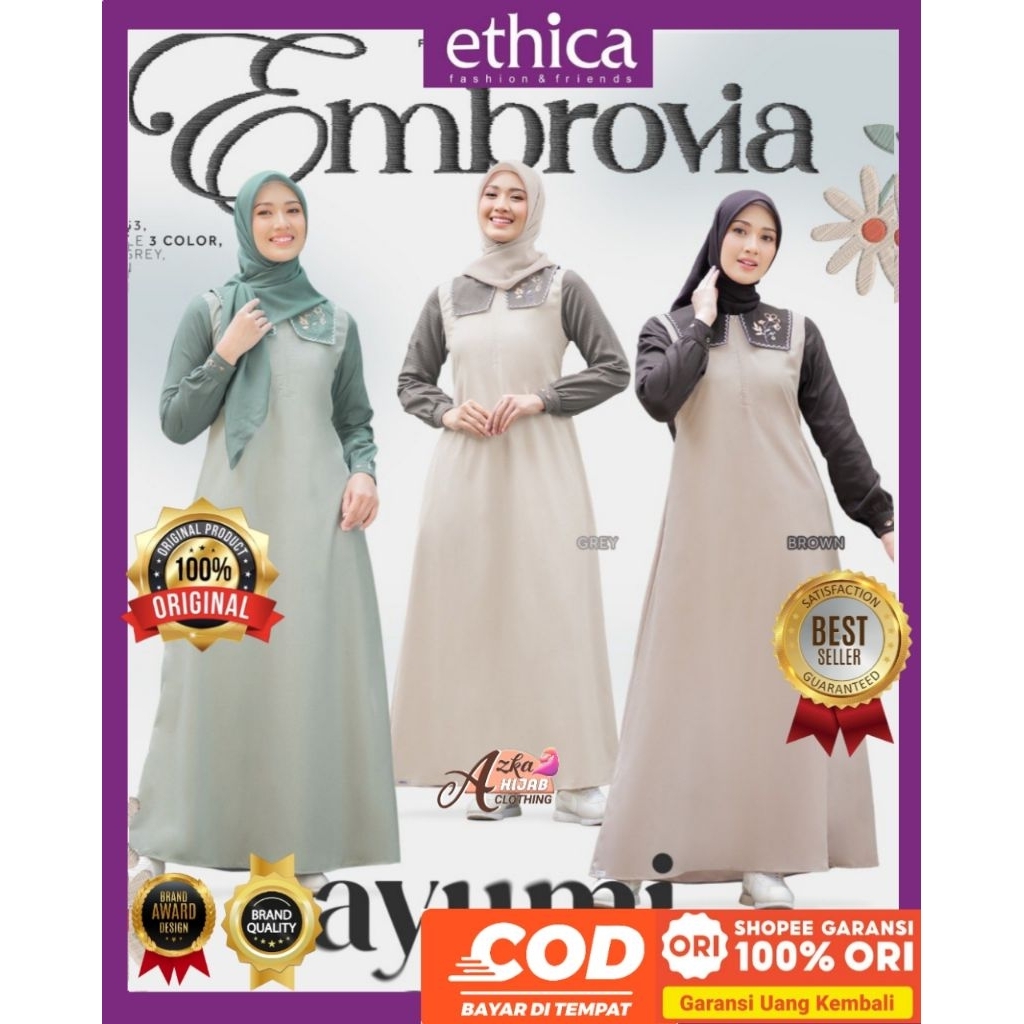 ETHICA Ayumi 553 Ethica Original - Gamis Ethica Terbaru 2025 - Gamis Remaja - Baju Gamis Premium - B