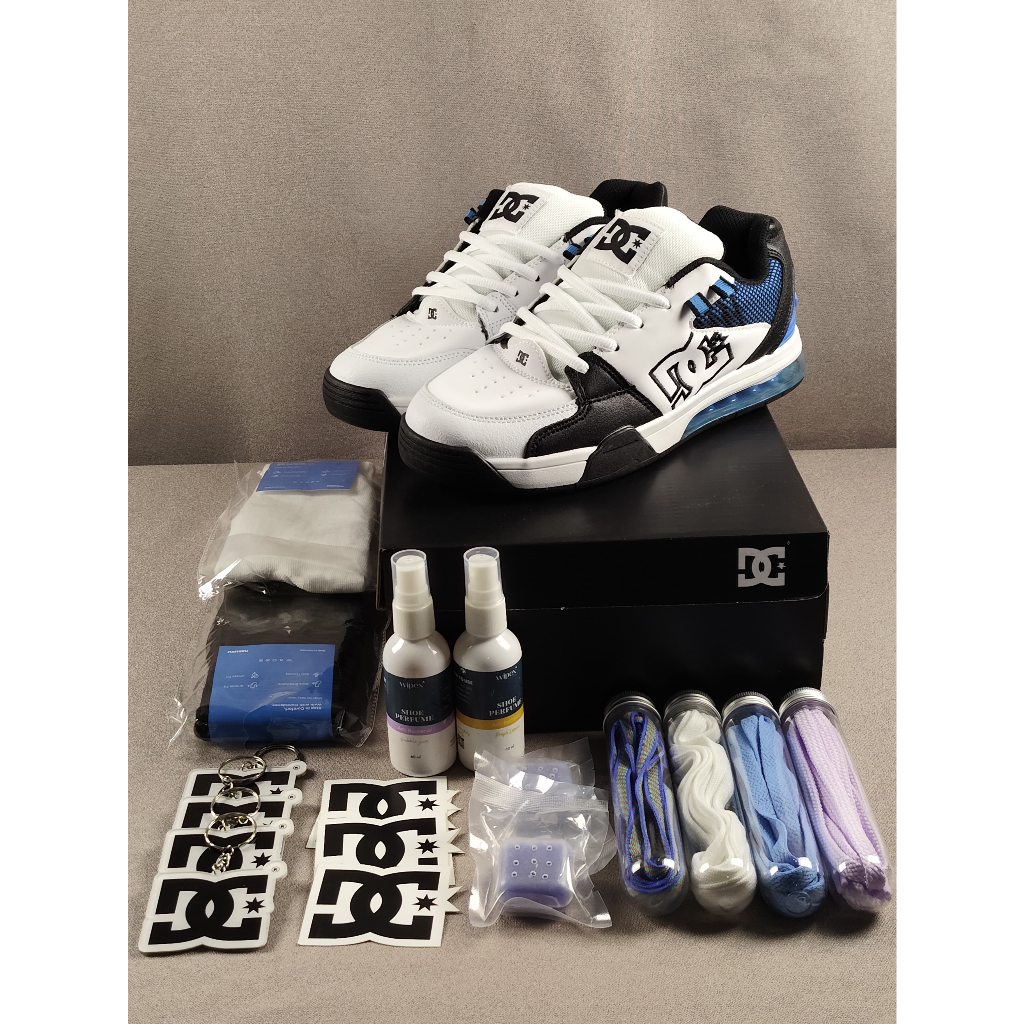 Sepatu Skate DC Versatile W/B/Blue Realpict 100% BNIB Global Ukuran 40-45