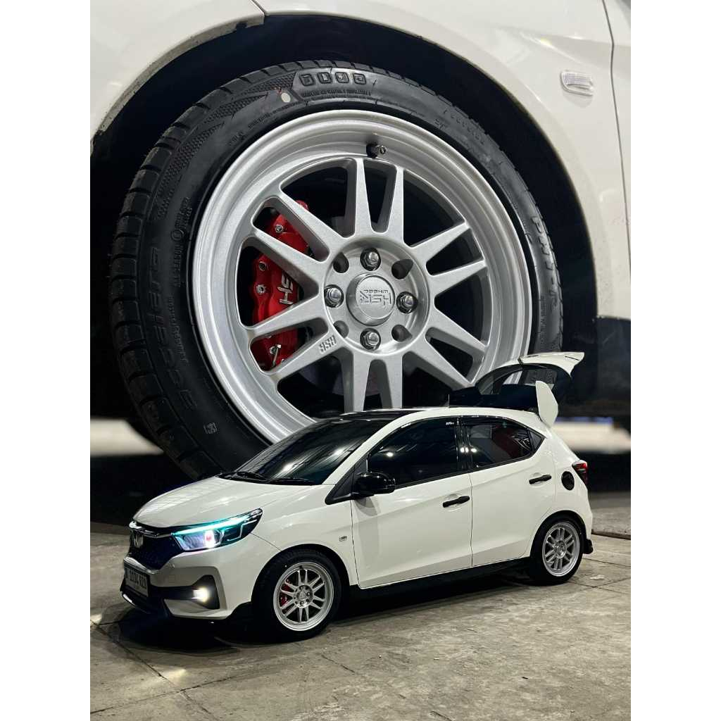 PAKET VELG MOBIL RACING PLUSH BAN ACCELERA PHI - HONDA BRIO VELG HSR BLY01 RING 16