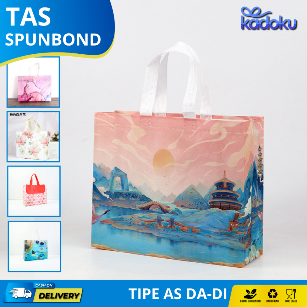 

Tas Belanja / Tote Bag Spunbond Kain Motif Premium Kantong Jumbo Tas Kado Gift I Kantong Belanja Tas