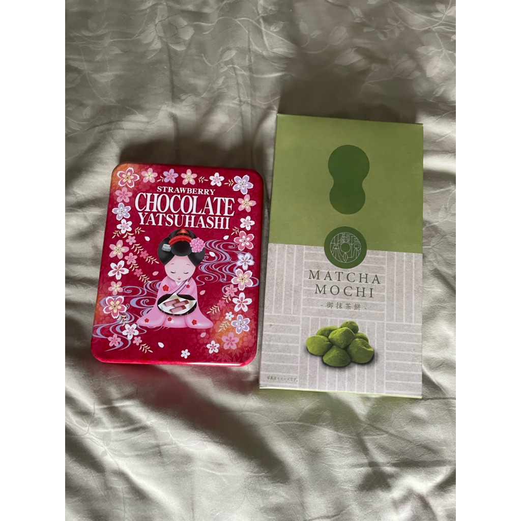

Strawberry Chocolate Yatsuhashi + Matcha Mochi