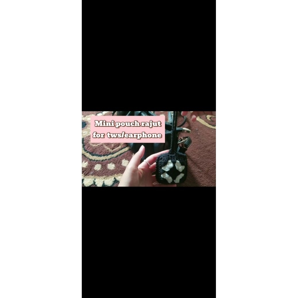 Mini pouch rajut tws/earphone