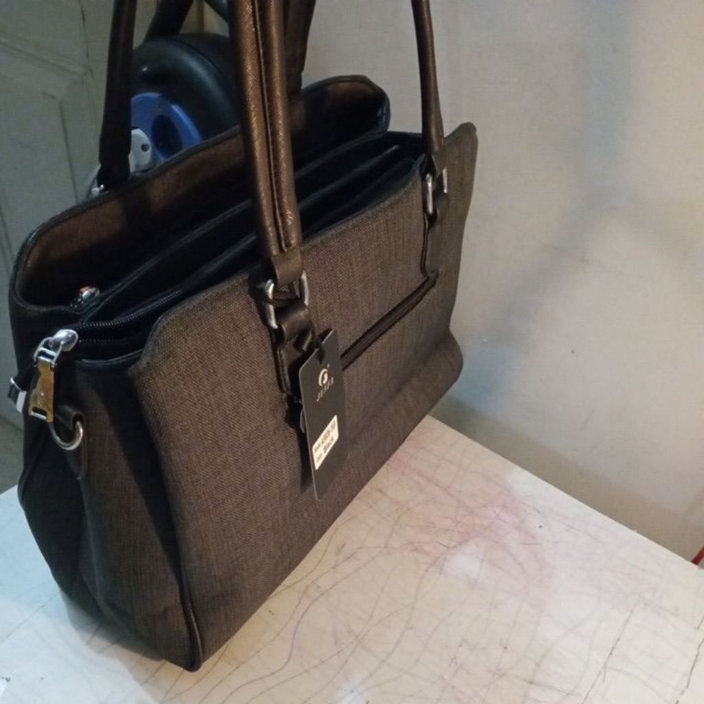 DK3035 TAS KERJA WANITA KANVAS PVC 3 RESLETING 3 RUANG