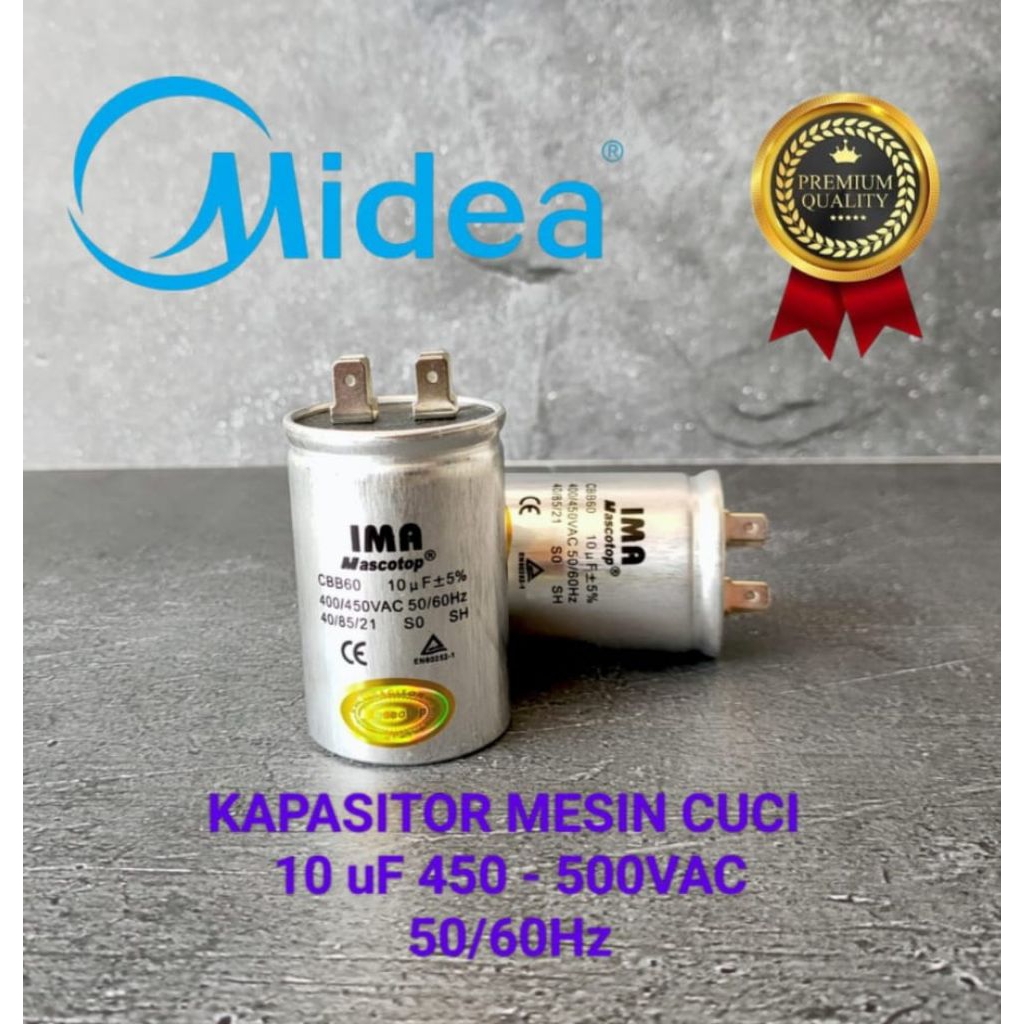 KAPASITOR MESIN CUCI 1 TABUNG 10uF MIDEA