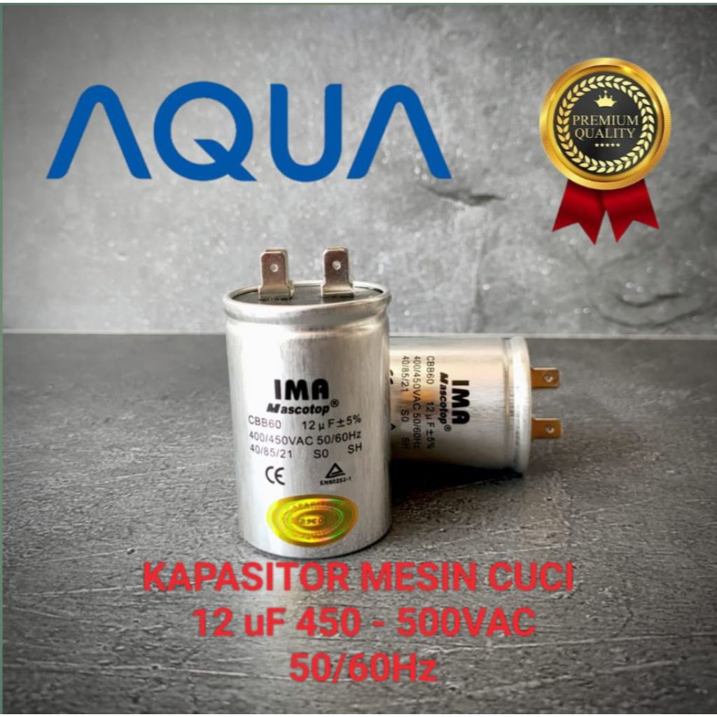 KAPASITOR MESIN CUCI 1 TABUNG 12uF AQUA