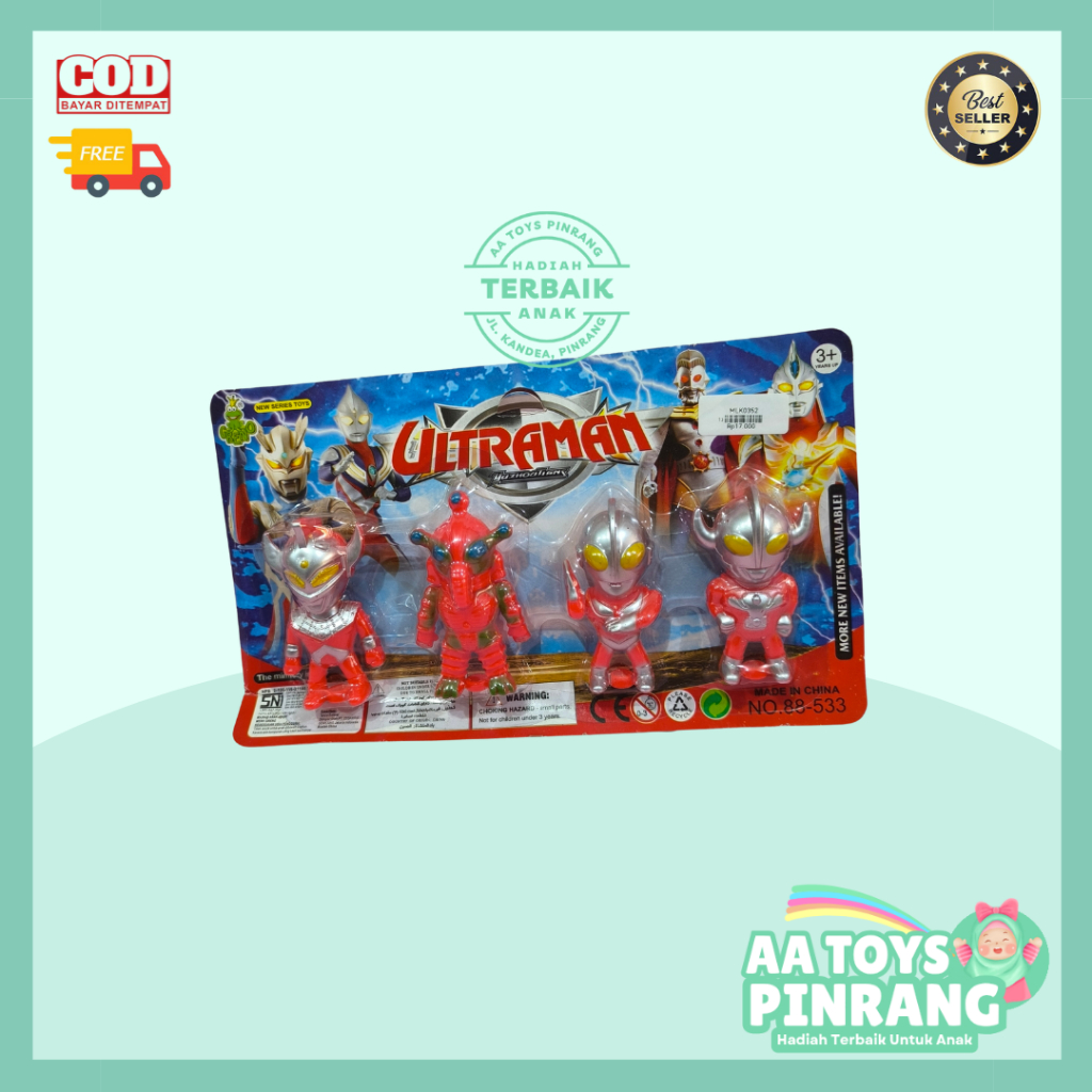 AATOYS Mainan Robot Robotan Ultraman Mini  4pcs Mainaan Laki Laki