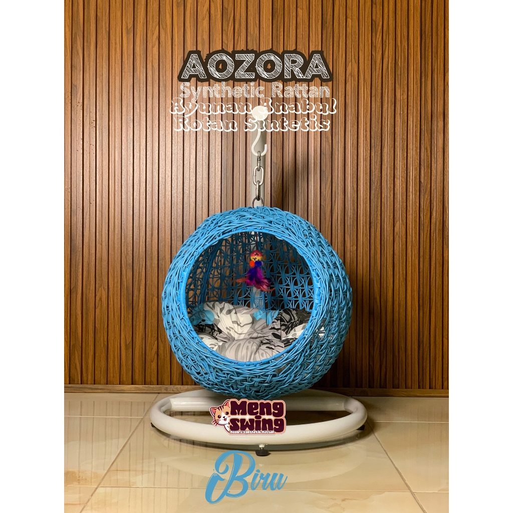 Ayunan Gantung Rotan Sintetis Kucing Anjing Hewan Peliharaan Kesayangan