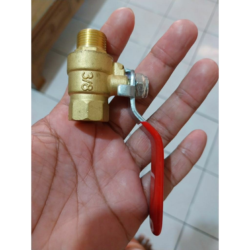 Ball Valve Kuningan 3/8" Stop Kran Drat Luar Dalam