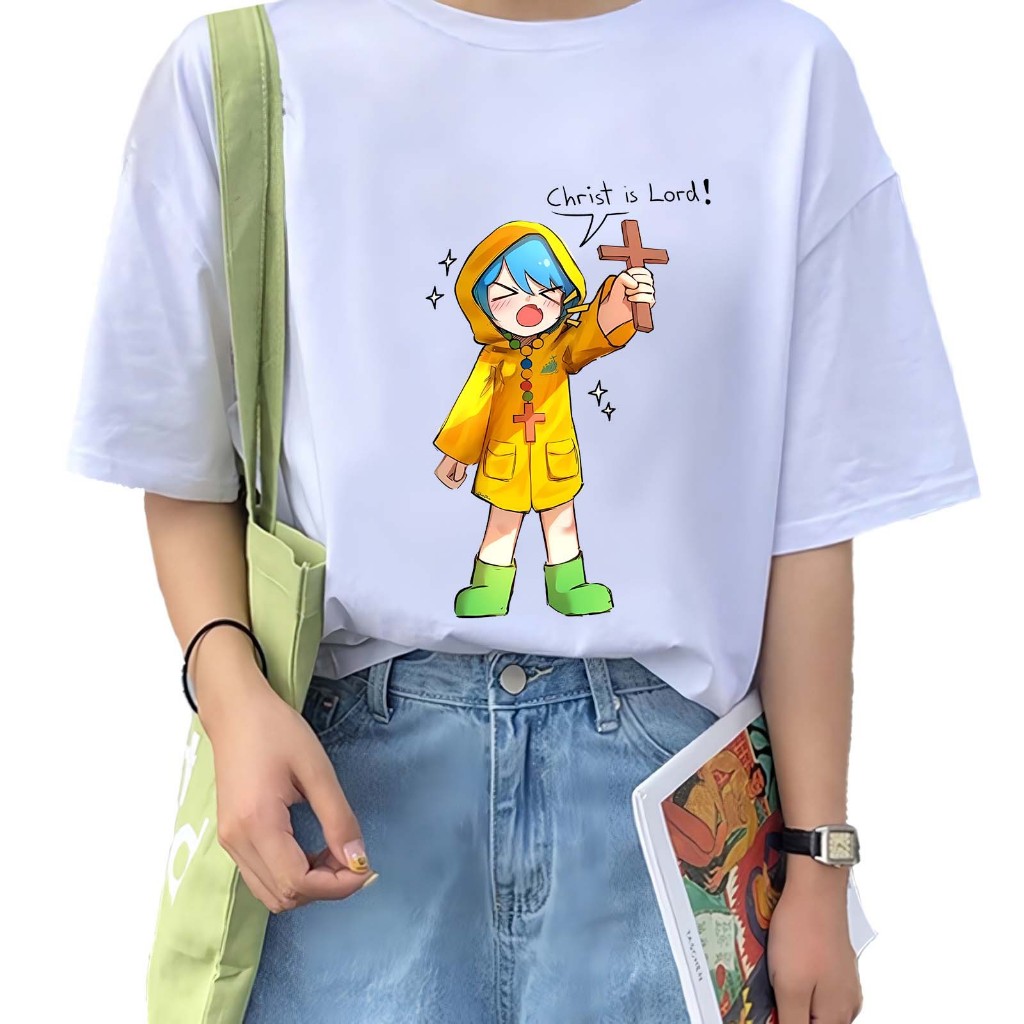 Kaos Atasan Wanita Dan Pria Motif Luce Christ is Lord Katun Lembut Remaja / Dewasa