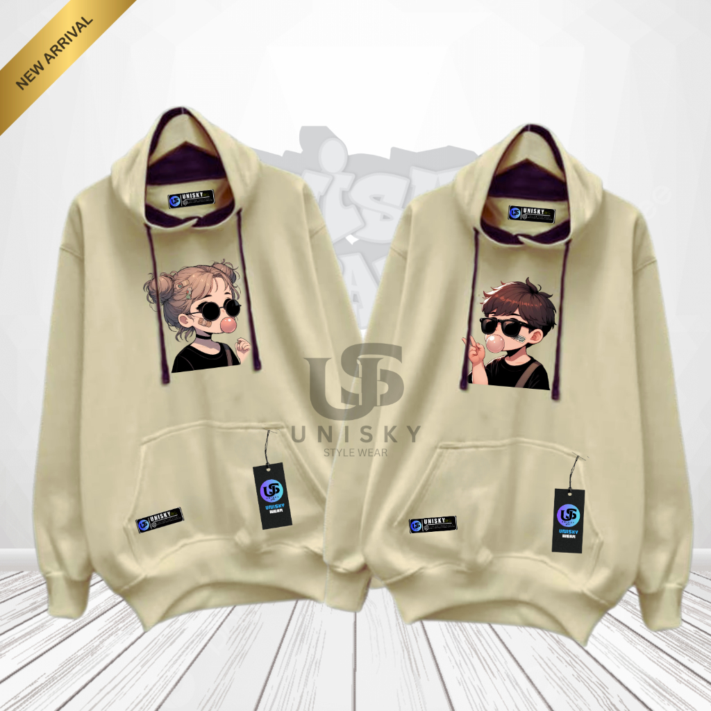 UNISKY Hoodie Switer Couple Pasangan Sweater/Hudi Tebal dan Lembut Fleece Cotton/ Hodi Suiter Kapel 