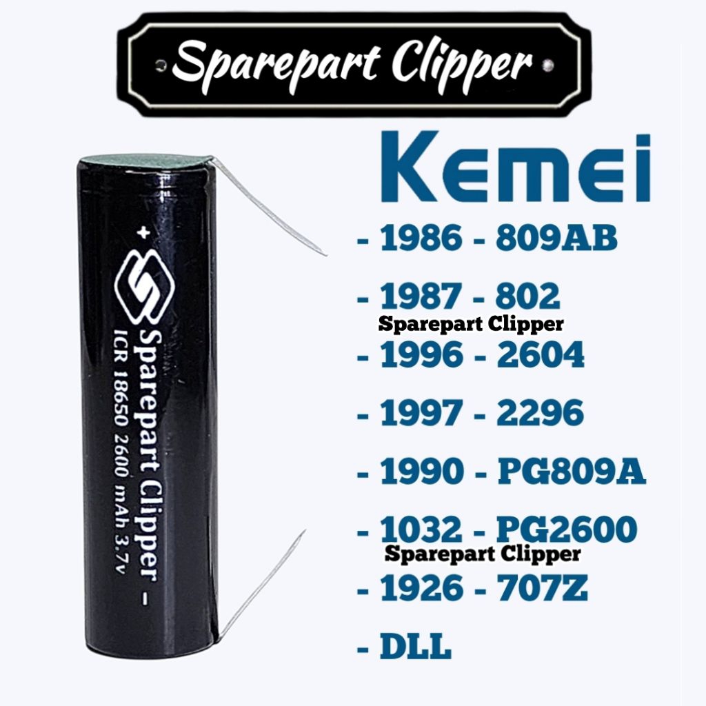 Ciasaatcisarua Baterai Kemei Clipper Cordless 2600 Mah Real Capacity