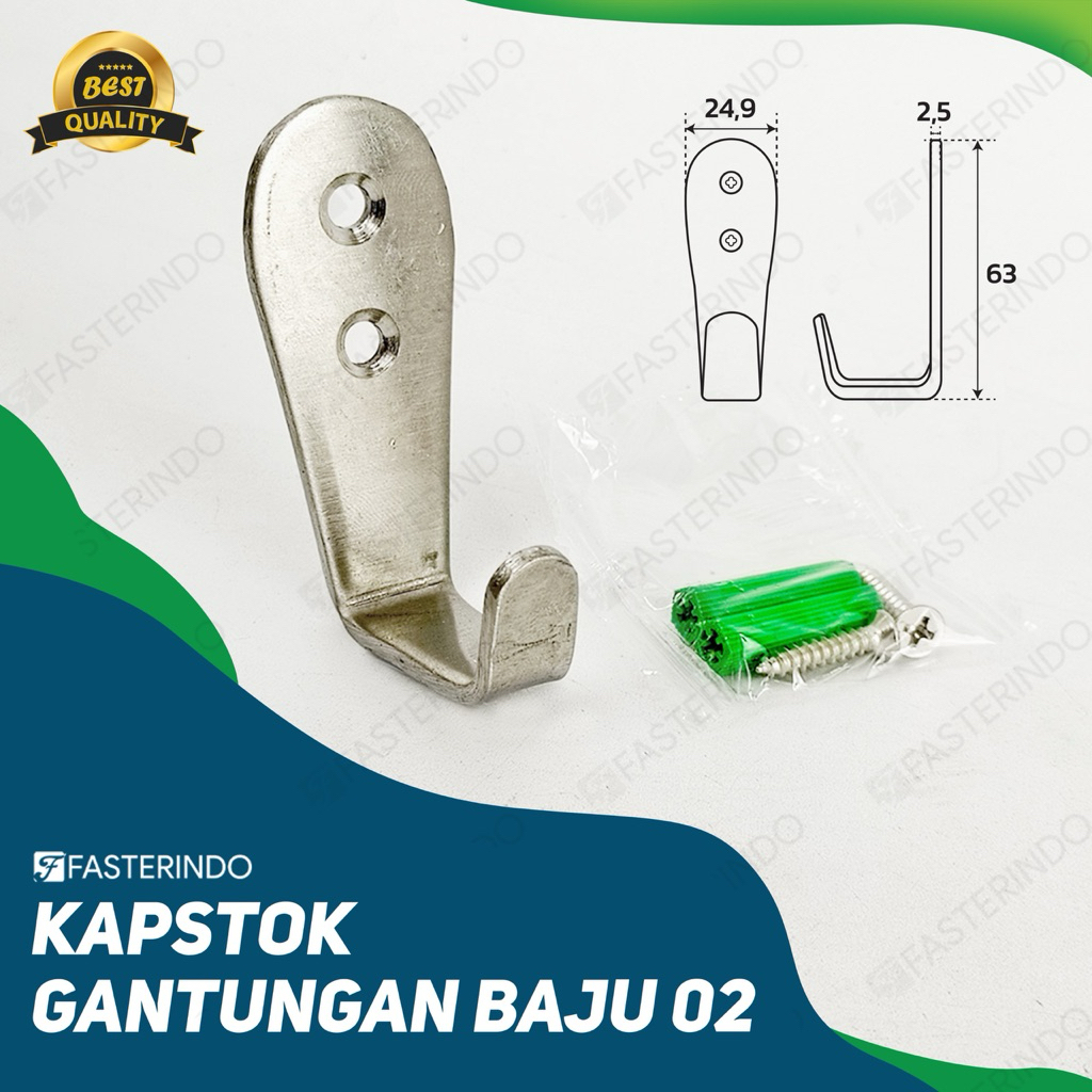 Kapstok Gantungan Baju 02 / Kapstok Gantungan Kait / Gantungan Baju Stainless