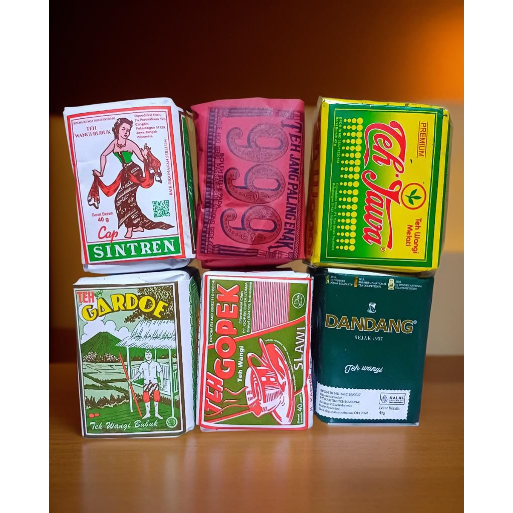 

Racikan teh sintren, gopek, gardoe, 999, dandang selection, teh jawa