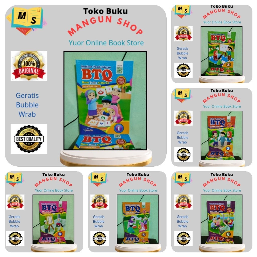 Buku BTQ Baca Tulis Al Quran Kelas 1,2,3,4,5,6 SD/Mi Pustaka Mulia