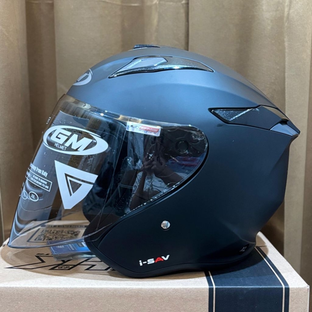 GM KING FIGHTER ULTRA SOLID BLACK DOFF ORIGINAL | HELM HALF FACE GM HITAM MATTE ORI SNI