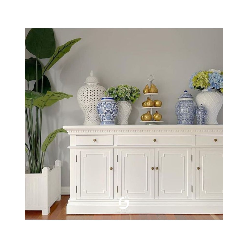 bufet minimalis putih simple