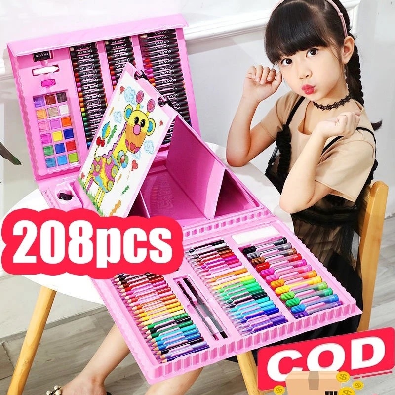 

208pcs Crayon Set / Krayon Mewarnai Anak 208pc / Alat Menggambar lukis / perlengkapan Menggambar Set Anak lengkap