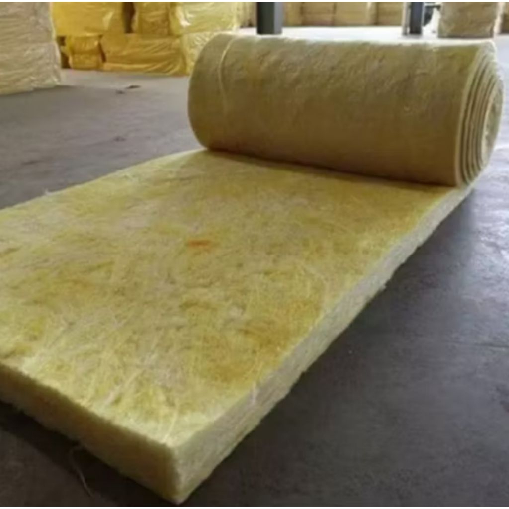 glasswool peredam suara / glasswool peredam panas  tebal : 25mm-50mm (  glasswool kuning  Roll )