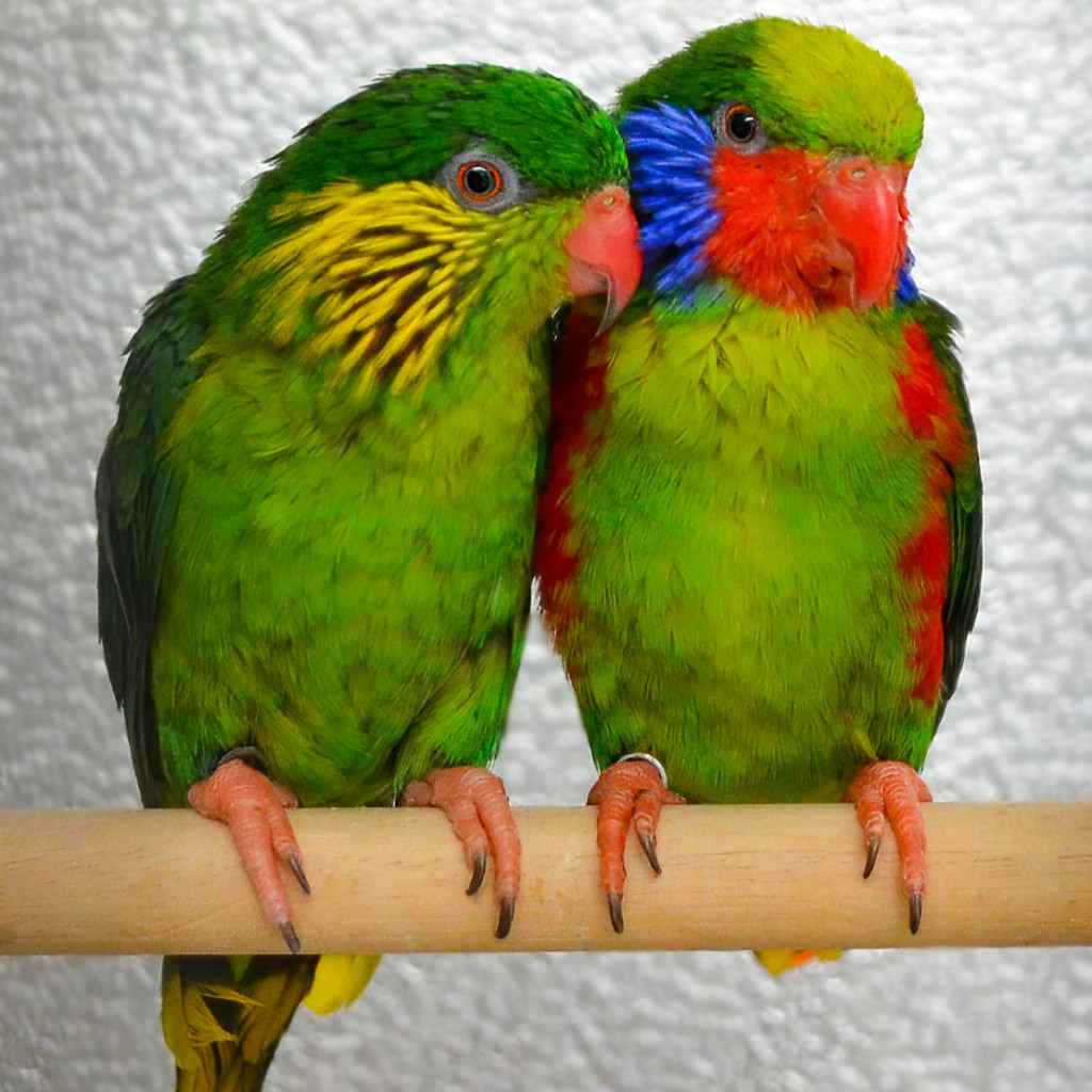 Burung Prkici Mewah Hijau Merah Red Flangked Pilihan Sepasang