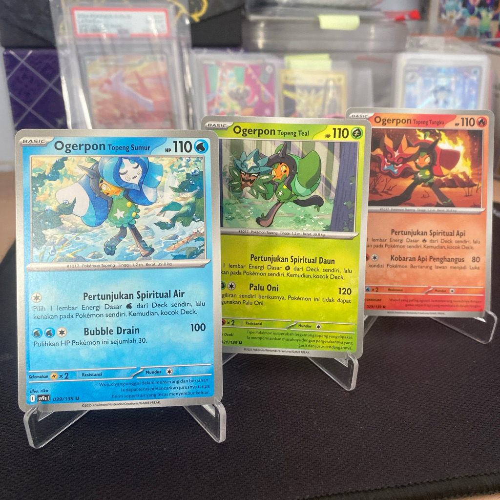 Set Ogerpon Topeng Sumur 039/139 •  Ogerpon Topeng Teal Ogerpon Topeng Tungku TCG Pokemon Ikatan Tak