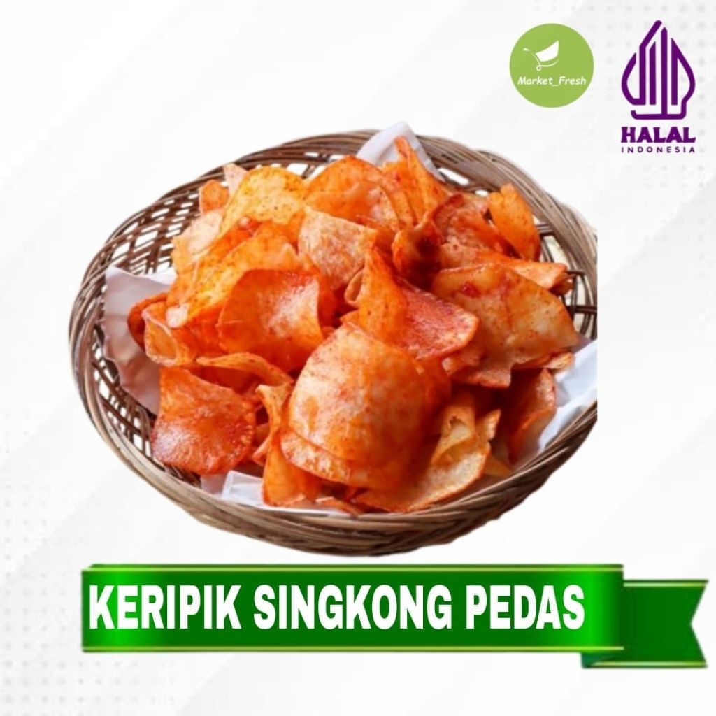

Kripik Singkong ful Pedas Gurih Renyah Enak Kripik Singkong 200 Gram
