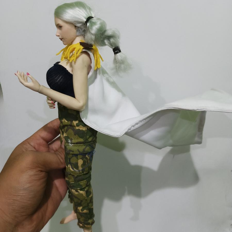 Mantel Jubah putih Custom Wired Cape Cloak Action Figure Boa Hancock One Piece skala 1/6 Tbleague Pi