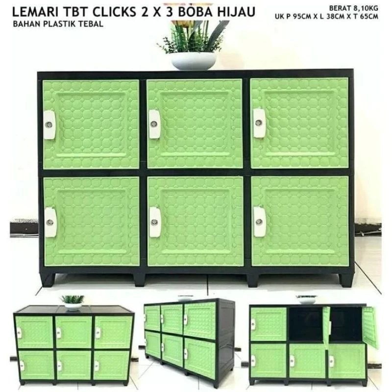 Lemari Plastik Meja TV Plastik Tabita Click T3 Susun 2 TRIPLE Cabinet BATAM
