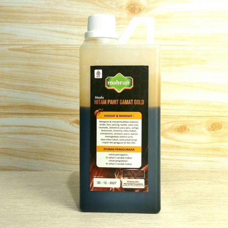 

Madu Hitam Pahit Gamat Emas1KG MAHRUN| Madu Herbal Premium untuk Kesehatan Alami Original