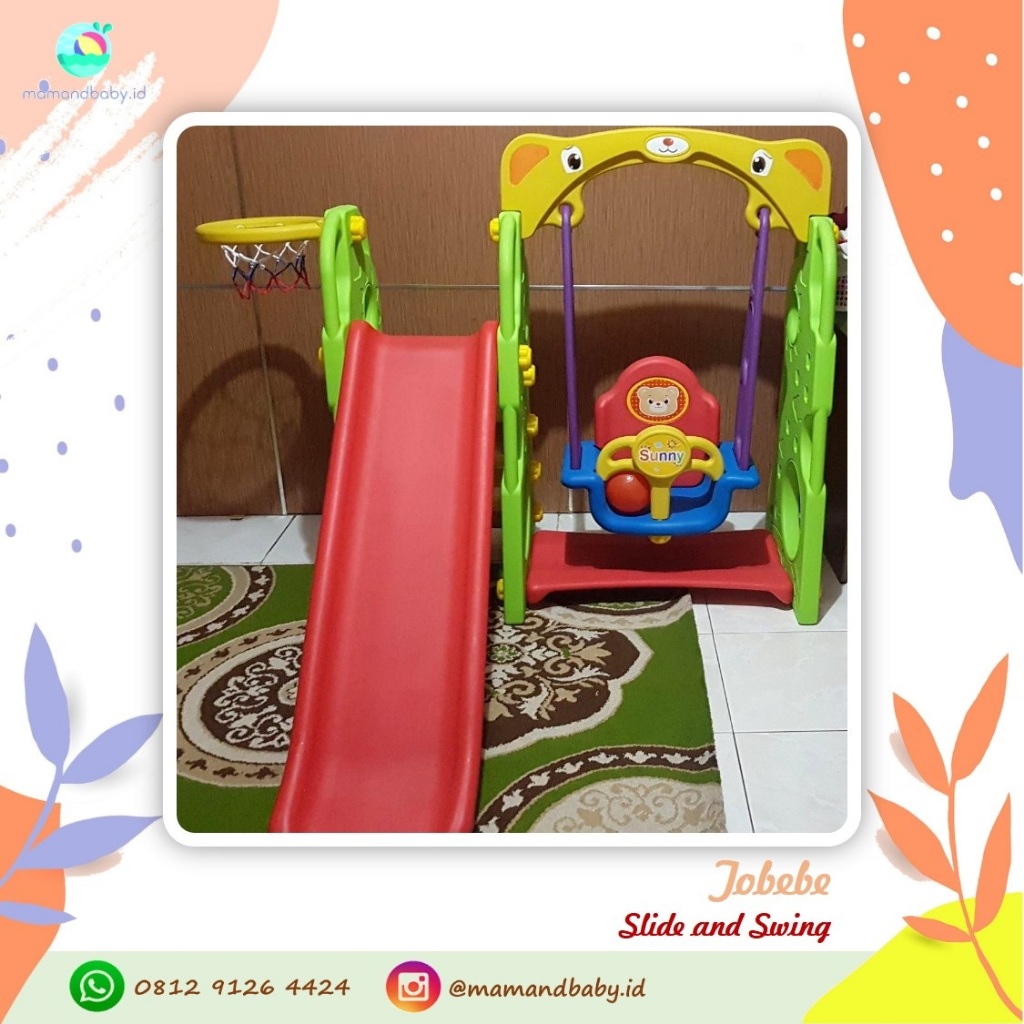 SEWA mainan prosotan - Tobebe Kids Slide and Swing and Basket