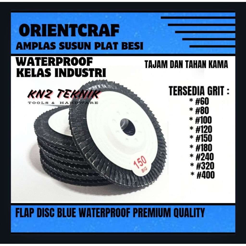 Flap Disc Amplas Gerinda Bulat Amplas Susun plat Besi 4"