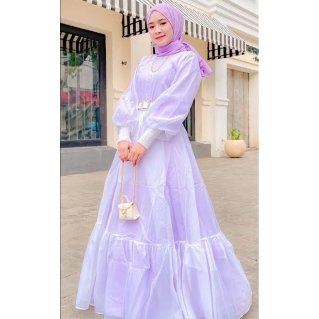 Gamis vivorie abu mix organza salsa premium new
