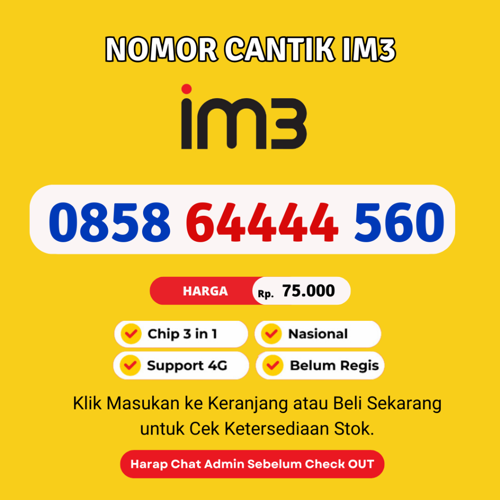 Nomor Cantik IM3 Seri Kwartet 4 - Kartu Perdana Cantik Indosat Murah