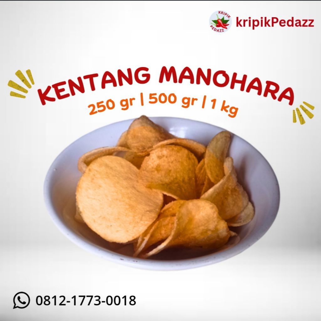 

KERIPIK KENTANG MANOHARA | Keripik Asin Gurih 250gr 500gr 1kg | kripikPedazz