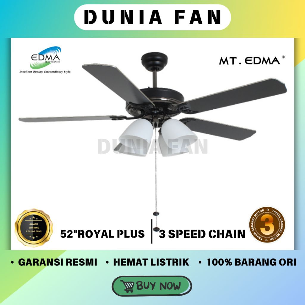 MT EDMA 52in Royal Plus Kipas Angin Gantung Dekorasi dengan Lampu