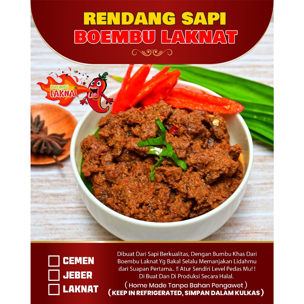 

RENDANG DAGING SAPI BOEMBU DOWER | RENDANG INSTAN SIAP MAKAN ENAK HALAL TAHAN LAMA | PEDES MANTUL - 150 GR