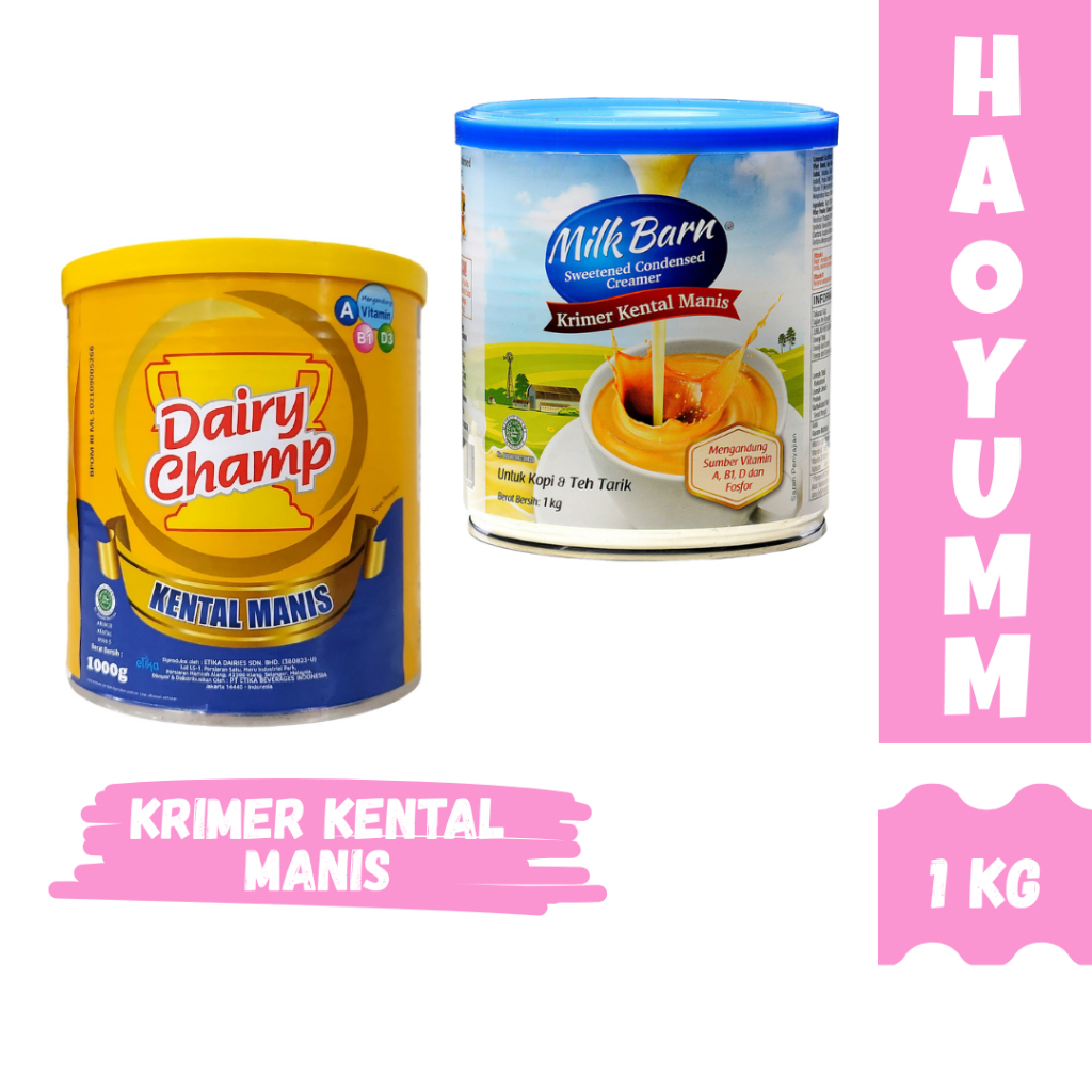 

SUSU KENTAL MANIS DAIRY CHAMP DAN MILK BARN 1 KG KEMASAN KALENG ( HAOYUMM )