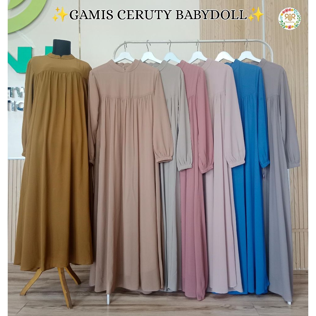 Gamis Ceruty Babydoll/Dress Premium/Gamis Polos Premium