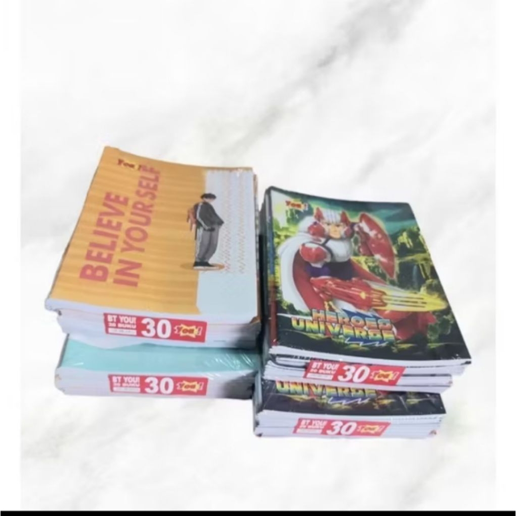 

buku tulis sekolah pelajar merek you 30 lembar, kertas halus, muda n enak buat menulis, harga ECER 1pcs
