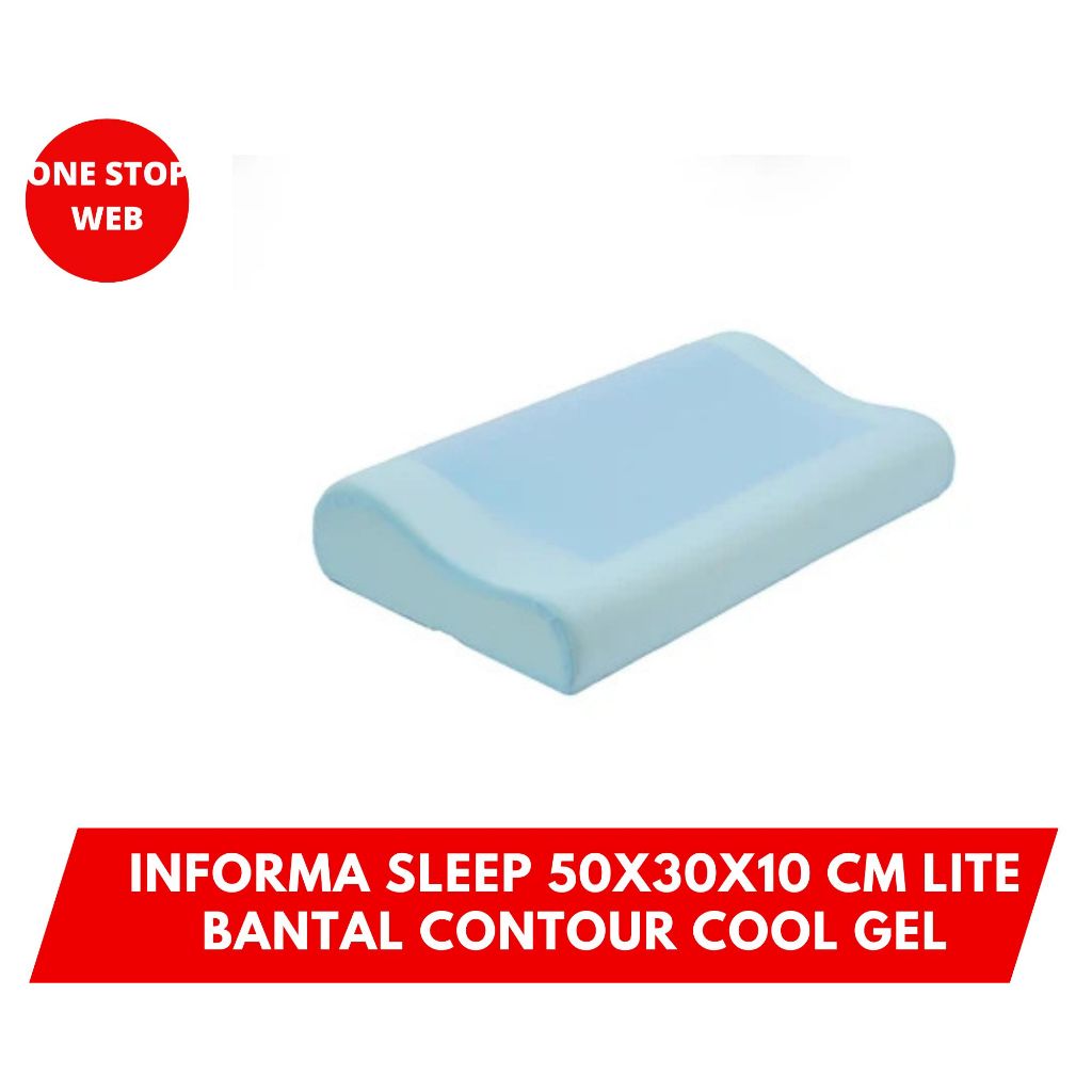 Informa Sleep 50x30x10Cm Lite Bantal Kepala Contour Cool Gel Memory Foam Pillow