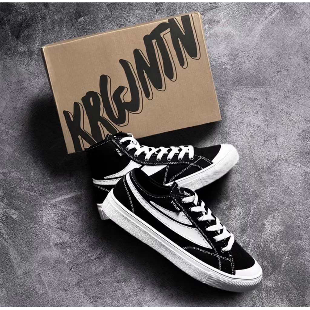 Sepatu KRJN 001 Black High Distro Pria Sneakers Keren Original Look
