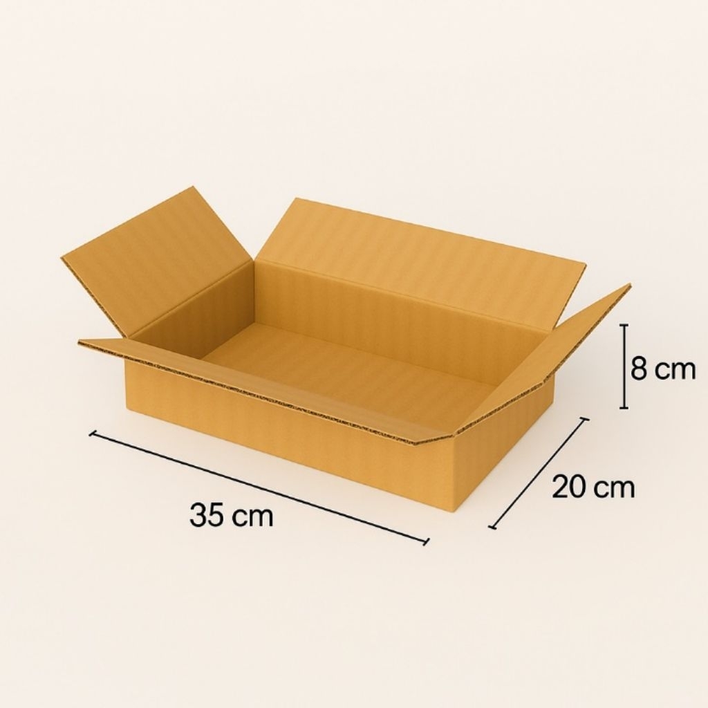 

Kardus packing ukuran 35 x 20 x 8cm polos luar dalam