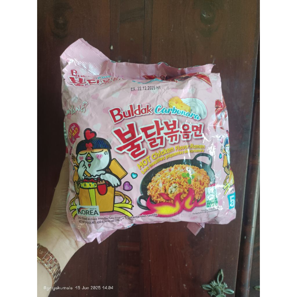 

Mie buldak carbonara / mie ramen korea ECER / hot chicken flavor ramen korea