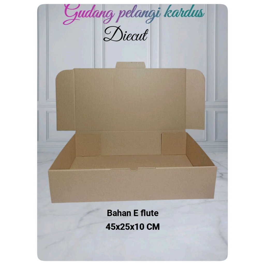 

kardus karton box uk. 45x25x10 cm .......model die cut/ pizza