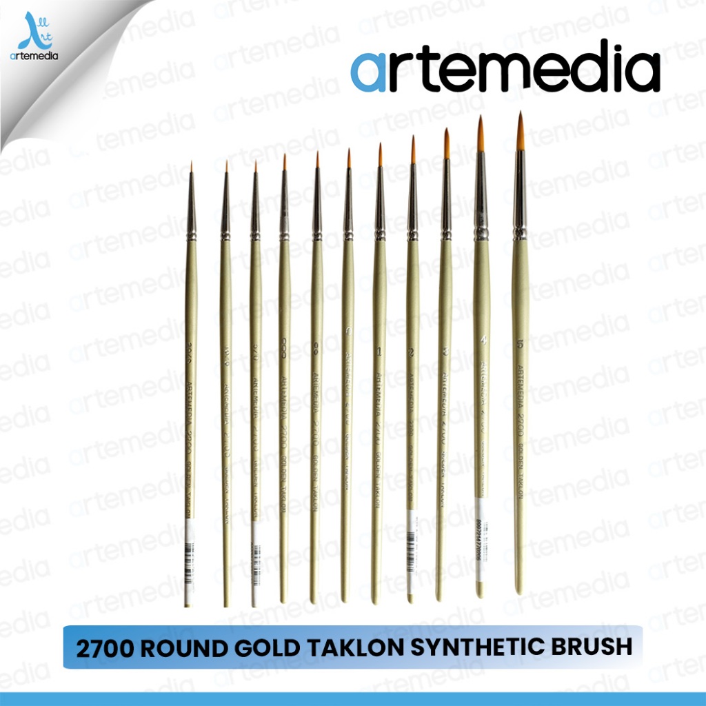 

Artemedia 2700 Round Gold Taklon Synthetic Brush