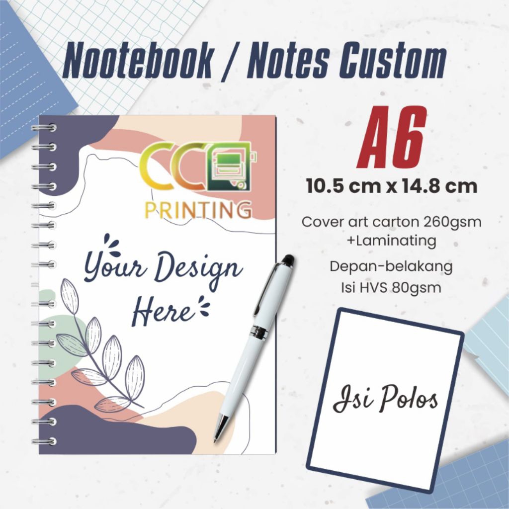 

Notebook A6 custom/buku spiral custom/buku sovenir kantor/notes custom spiral isi buku 30.lembar