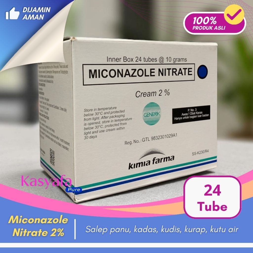 Miconazole Nitrate 2% Kimia Farma - Salep Panu Krim Infeksi Jamur 10 gr Box isi 24 Tube