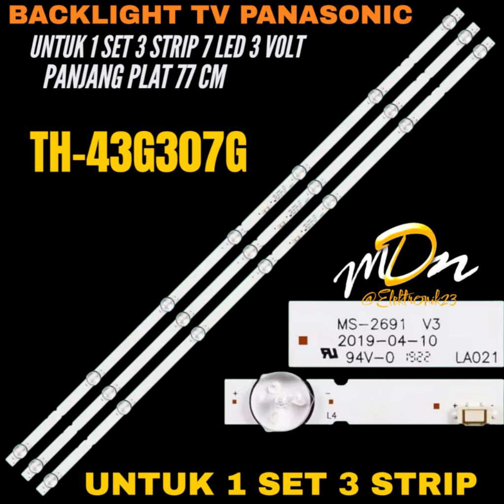 BACKLIGHT TV LED PANASONIC 43 INCH TH-43G307G BACKLIGHT TV PANASONIC